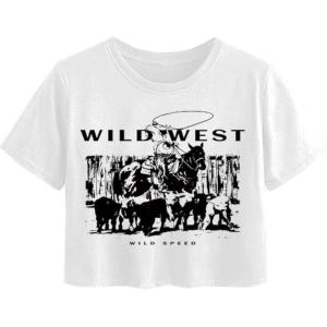imageAvanova Women Graphic Oversized Ripped Boxy Tee Shirt Distressed Short Sleeve Crop TopWhite Y1