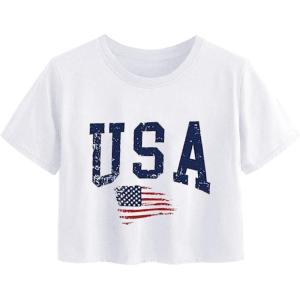 imageAvanova Women Graphic Oversized Ripped Boxy Tee Shirt Distressed Short Sleeve Crop TopWhite Y3