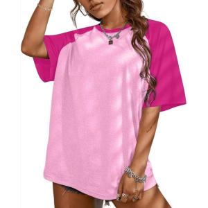 imageAvanova Women Tigers Graphic Oversized Tee Top Short Sleeve Loose Crewneck Summer TShirtHot Pink a