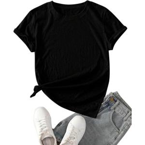 imageAvanova Womens Graphic Letter Print Short Sleeve TShirts Crewneck Casual Summer Cute Tees TopsSolid White