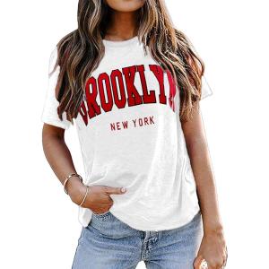 imageAvanova Womens Graphic Letter Print Short Sleeve TShirts Crewneck Casual Summer Cute Tees TopsWhite B