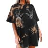 imageAvanova Women Graphic Letter Print Oversized T Shirt Short Sleeve Casual Summer Loose Fit Tee TopA Tie Dye Brown