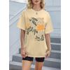 imageAvanova Women Graphic Letter Print Oversized T Shirt Short Sleeve Casual Summer Loose Fit Tee TopApricot Floral