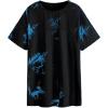 imageAvanova Women Graphic Letter Print Oversized T Shirt Short Sleeve Casual Summer Loose Fit Tee TopBlack Blue