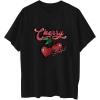 imageAvanova Women Graphic Letter Print Oversized T Shirt Short Sleeve Casual Summer Loose Fit Tee TopBlack Cherry