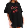 imageAvanova Women Graphic Letter Print Oversized T Shirt Short Sleeve Casual Summer Loose Fit Tee TopBlack Cherry