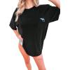 imageAvanova Women Graphic Letter Print Oversized T Shirt Short Sleeve Casual Summer Loose Fit Tee TopBlack Fishes