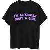 imageAvanova Women Graphic Letter Print Oversized T Shirt Short Sleeve Casual Summer Loose Fit Tee TopBlack Letter