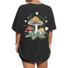 imageAvanova Women Graphic Letter Print Oversized T Shirt Short Sleeve Casual Summer Loose Fit Tee TopBlack Mushroom