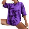 imageAvanova Women Graphic Letter Print Oversized T Shirt Short Sleeve Casual Summer Loose Fit Tee TopBlack Purple