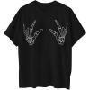 imageAvanova Women Graphic Letter Print Oversized T Shirt Short Sleeve Casual Summer Loose Fit Tee TopBlack Skull