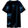 imageAvanova Women Graphic Letter Print Oversized T Shirt Short Sleeve Casual Summer Loose Fit Tee TopBlue Black