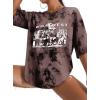 imageAvanova Women Graphic Letter Print Oversized T Shirt Short Sleeve Casual Summer Loose Fit Tee TopBrown West