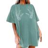 imageAvanova Women Graphic Letter Print Oversized T Shirt Short Sleeve Casual Summer Loose Fit Tee TopGreen