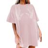 imageAvanova Women Graphic Letter Print Oversized T Shirt Short Sleeve Casual Summer Loose Fit Tee TopPink