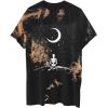 imageAvanova Women Graphic Letter Print Oversized T Shirt Short Sleeve Casual Summer Loose Fit Tee TopSkull Brown Black