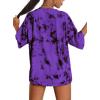 imageAvanova Women Graphic Letter Print Oversized T Shirt Short Sleeve Casual Summer Loose Fit Tee TopSkull Purple Black