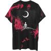 imageAvanova Women Graphic Letter Print Oversized T Shirt Short Sleeve Casual Summer Loose Fit Tee TopSkull Red Black