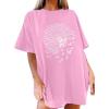 imageAvanova Women Graphic Letter Print Oversized T Shirt Short Sleeve Casual Summer Loose Fit Tee TopSunflower Pink