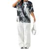 imageAvanova Women Graphic Letter Print Oversized T Shirt Short Sleeve Casual Summer Loose Fit Tee TopTie Dye Black