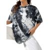 imageAvanova Women Graphic Letter Print Oversized T Shirt Short Sleeve Casual Summer Loose Fit Tee TopTie Dye Black