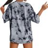imageAvanova Women Graphic Letter Print Oversized T Shirt Short Sleeve Casual Summer Loose Fit Tee TopTie Dye Grey Light