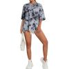 imageAvanova Women Graphic Letter Print Oversized T Shirt Short Sleeve Casual Summer Loose Fit Tee TopTie Dye Grey Light