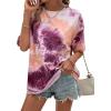 imageAvanova Women Graphic Letter Print Oversized T Shirt Short Sleeve Casual Summer Loose Fit Tee TopTie Dye Pink