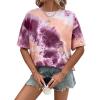 imageAvanova Women Graphic Letter Print Oversized T Shirt Short Sleeve Casual Summer Loose Fit Tee TopTie Dye Pink