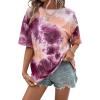 imageAvanova Women Graphic Letter Print Oversized T Shirt Short Sleeve Casual Summer Loose Fit Tee TopTie Dye Pink