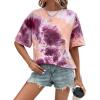 imageAvanova Women Graphic Letter Print Oversized T Shirt Short Sleeve Casual Summer Loose Fit Tee TopTie Dye Pink