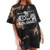 imageAvanova Women Graphic Letter Print Oversized T Shirt Short Sleeve Casual Summer Loose Fit Tee TopTie Dye West