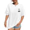 imageAvanova Women Graphic Letter Print Oversized T Shirt Short Sleeve Casual Summer Loose Fit Tee TopWhite Cocos
