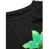 imageAvanova Women Los Angeles Graphic Distressed Oversized Crop Top Short Sleeve Ripped Boxy Loose Tee ShirtBlack Flower