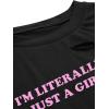imageAvanova Women Los Angeles Graphic Distressed Oversized Crop Top Short Sleeve Ripped Boxy Loose Tee ShirtBlack Girl