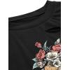 imageAvanova Women Los Angeles Graphic Distressed Oversized Crop Top Short Sleeve Ripped Boxy Loose Tee ShirtBlack Graphic