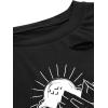 imageAvanova Women Los Angeles Graphic Distressed Oversized Crop Top Short Sleeve Ripped Boxy Loose Tee ShirtBlack Sun