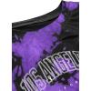 imageAvanova Women Los Angeles Graphic Distressed Oversized Crop Top Short Sleeve Ripped Boxy Loose Tee ShirtTie Dye Purple