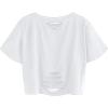 imageAvanova Women Los Angeles Graphic Distressed Oversized Crop Top Short Sleeve Ripped Boxy Loose Tee ShirtWhite