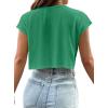 imageAvanova Women Oversized Batwing Boxy Tee Shirt Crewneck Loose Short Sleeve Crop TopGreen