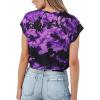 imageAvanova Women Oversized Batwing Boxy Tee Shirt Crewneck Loose Short Sleeve Crop TopPurple Black