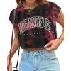 imageAvanova Women Oversized Batwing Boxy Tee Shirt Crewneck Loose Short Sleeve Crop TopTie Dye Red