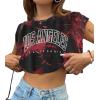 imageAvanova Women Oversized Batwing Boxy Tee Shirt Crewneck Loose Short Sleeve Crop TopTie Dye Red