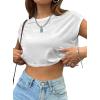 imageAvanova Women Oversized Batwing Boxy Tee Shirt Crewneck Loose Short Sleeve Crop TopWhite