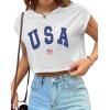 imageAvanova Women Oversized Batwing Boxy Tee Shirt Crewneck Loose Short Sleeve Crop TopWhite Usa