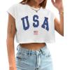 imageAvanova Women Oversized Batwing Boxy Tee Shirt Crewneck Loose Short Sleeve Crop TopWhite Usa