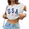 imageAvanova Women Oversized Batwing Boxy Tee Shirt Crewneck Loose Short Sleeve Crop TopWhite Usa