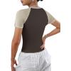 imageAvanova Women Raglan Colorblock Baby Tee Shirt Short Sleeve Summer Casual TopsApricot Brown