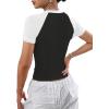 imageAvanova Women Raglan Colorblock Baby Tee Shirt Short Sleeve Summer Casual TopsBlack