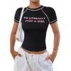 imageAvanova Women Raglan Colorblock Baby Tee Shirt Short Sleeve Summer Casual TopsBlack Girl